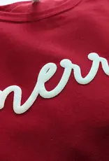 Petitrue Puff Letter Merry Crewneck