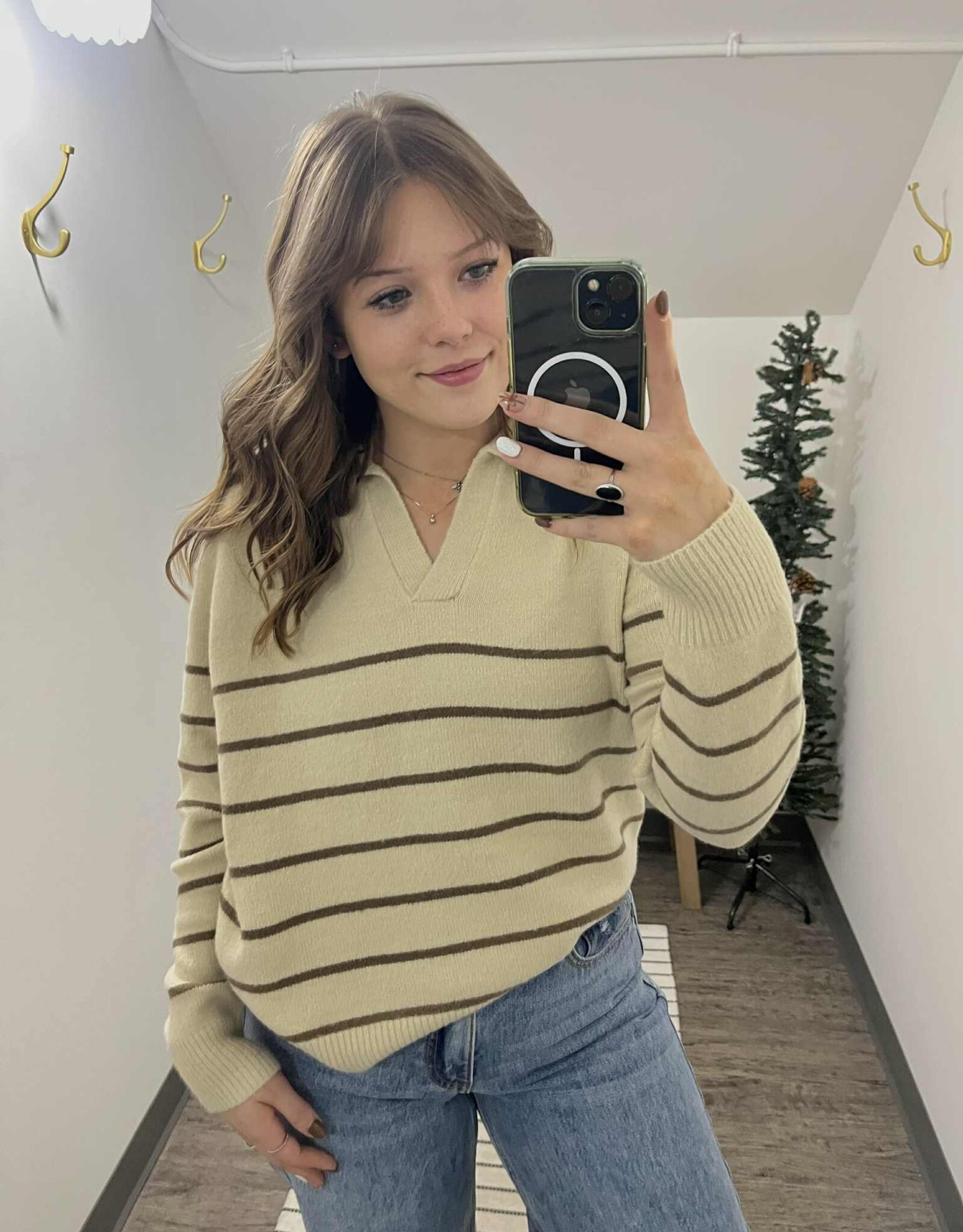 Collared V-Neck Sweater