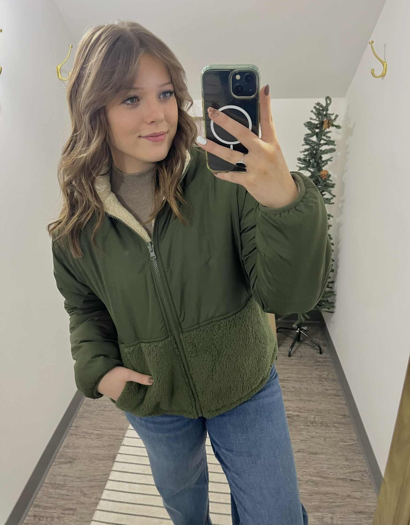 Reversable Sherpa Block Puffer