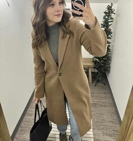 Notched Lapel Single Button Coat