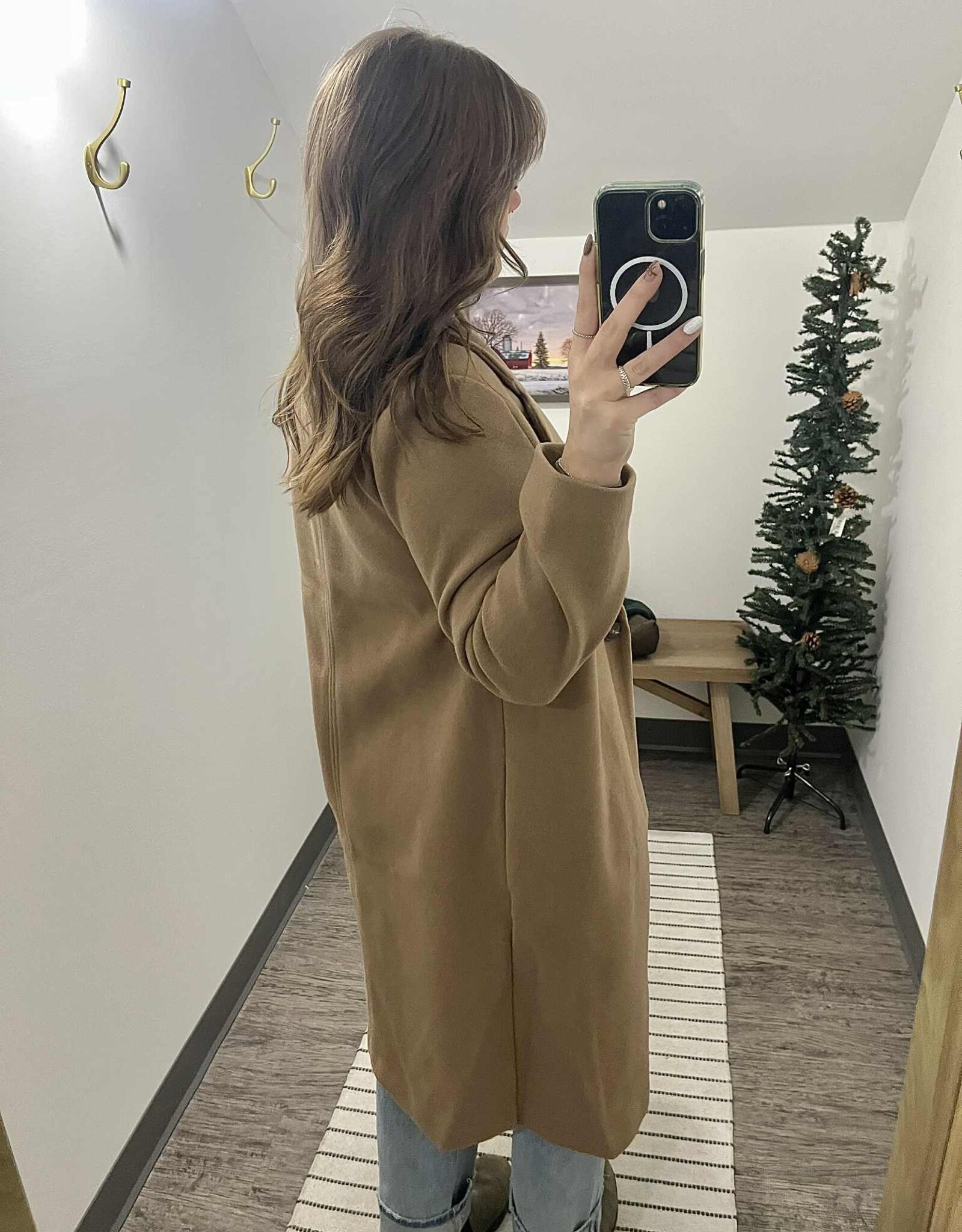 Notched Lapel Single Button Coat