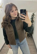 Faux Leather Puffer Vest