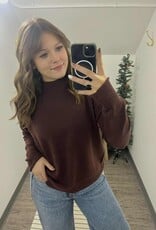 High Neck Basic Cropped Sweater