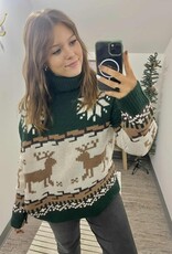 Reindeer Turtle Neck Knit Sweater