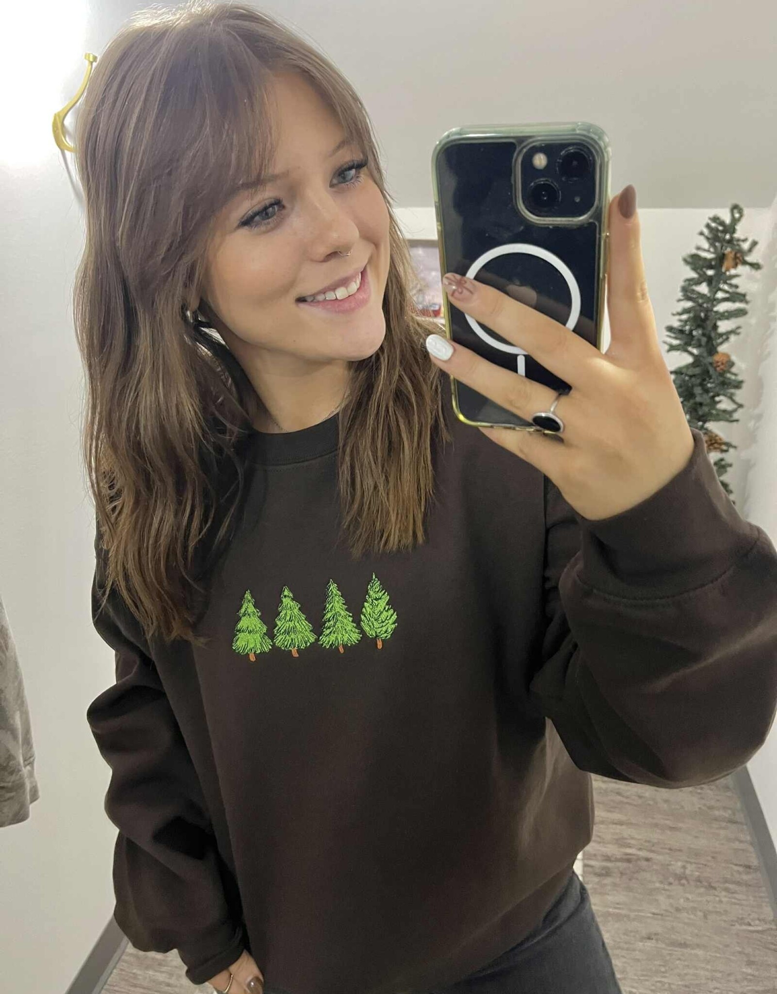 Petitrue Embroidered Trees Crewneck
