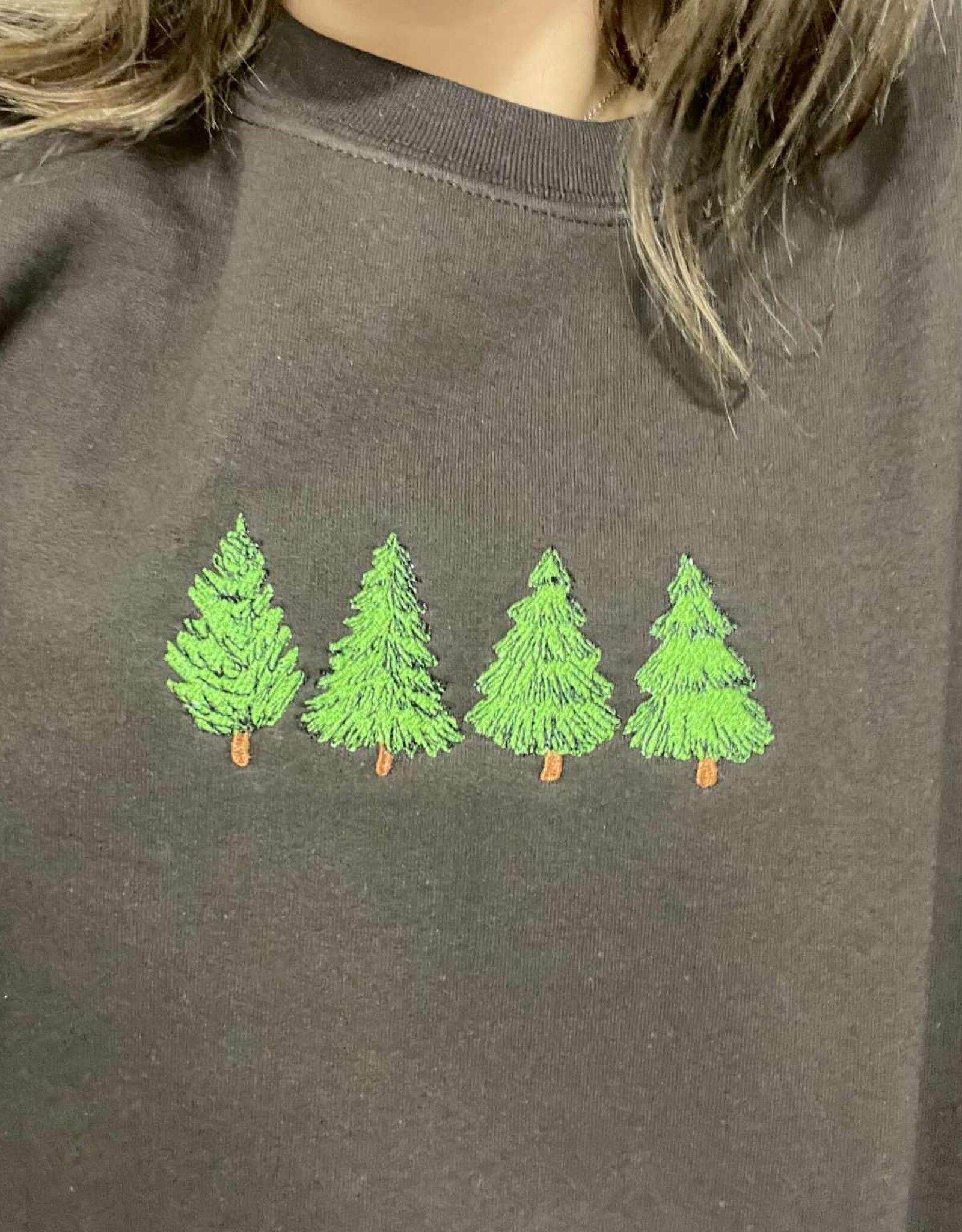 Petitrue Embroidered Trees Crewneck