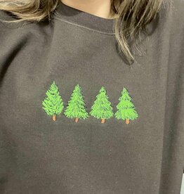 Petitrue Embroidered Trees Crewneck