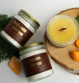Prairie Creek Candles Wood Wick Candle, Balsam Citrus 8oz