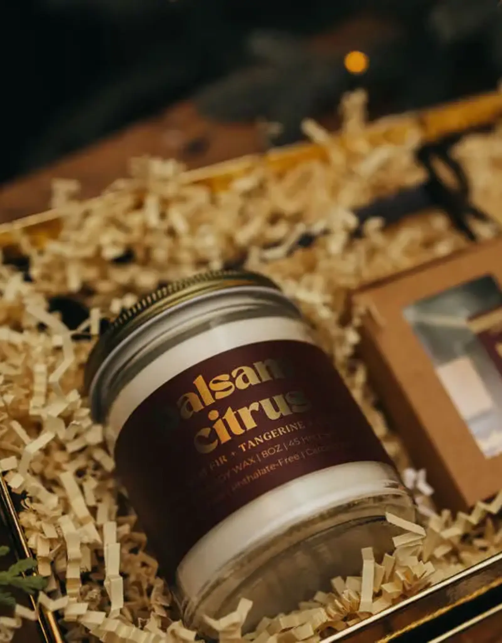 Prairie Creek Candles Wood Wick Candle, Balsam Citrus 8oz