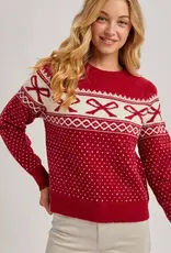 Festive Holiday Bow Knit Sweater
