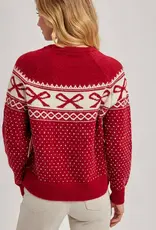 Festive Holiday Bow Knit Sweater