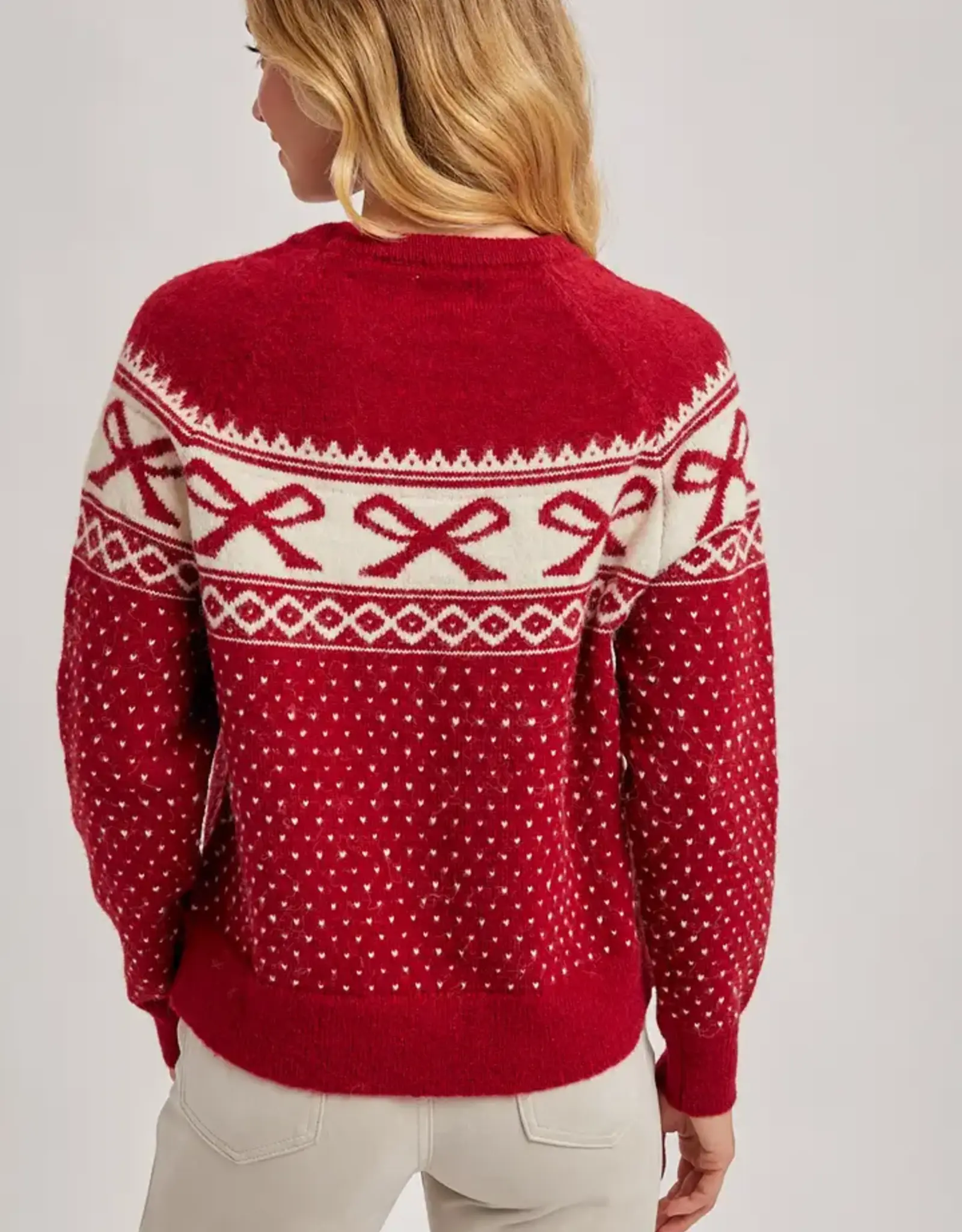 Festive Holiday Bow Knit Sweater
