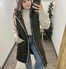 Quilted Longline Puffer Vest