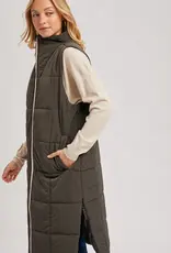 Quilted Longline Puffer Vest