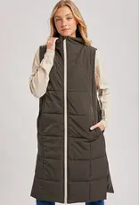 Quilted Longline Puffer Vest