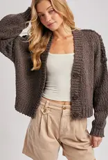 Cropped Popcorn Knit Sweater