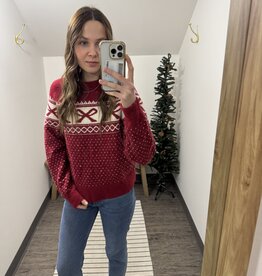 Festive Holiday Bow Knit Sweater