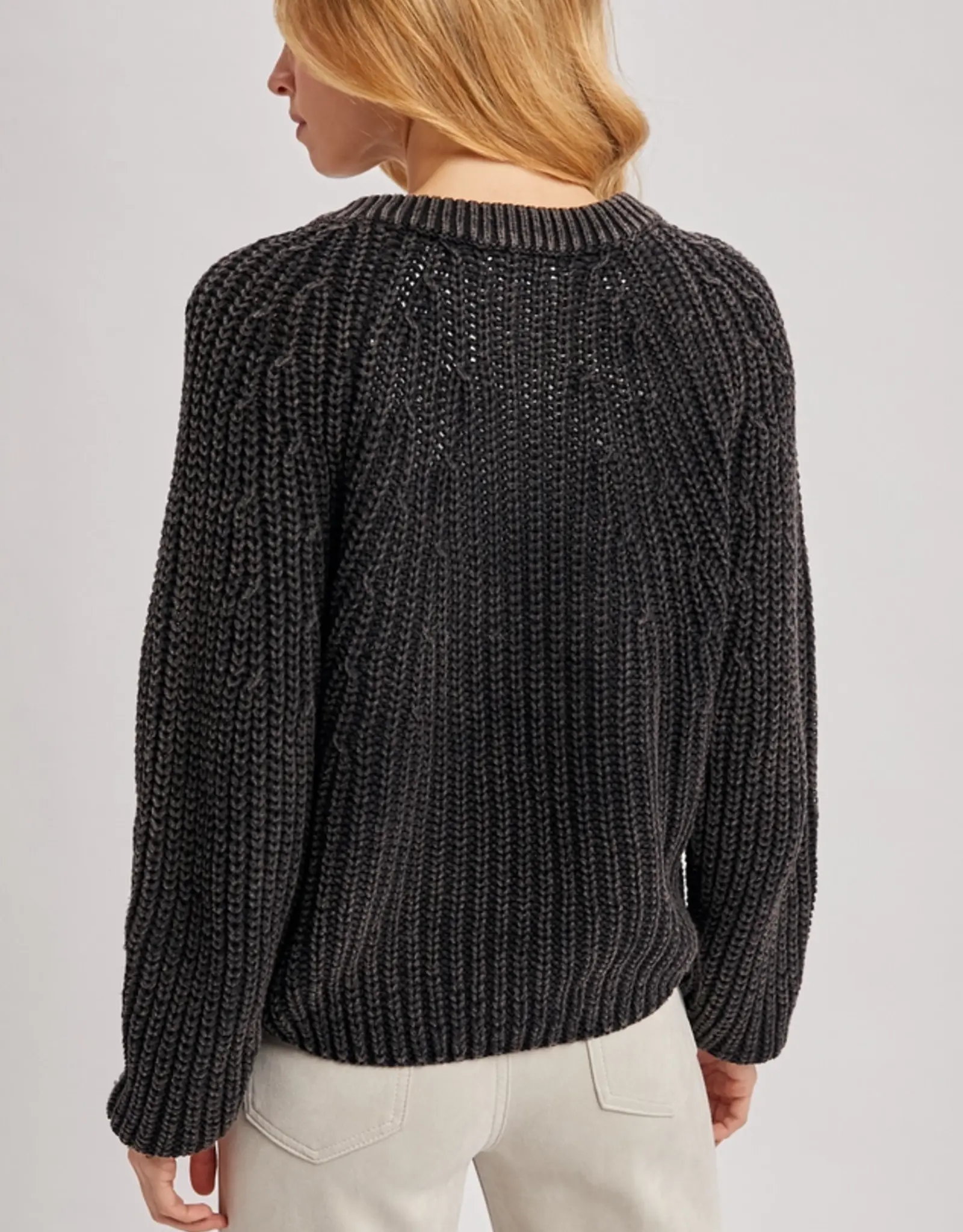 Button Down Slouchy Knit Cardigan, Ash