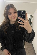 Button Down Slouchy Knit Cardigan, Ash