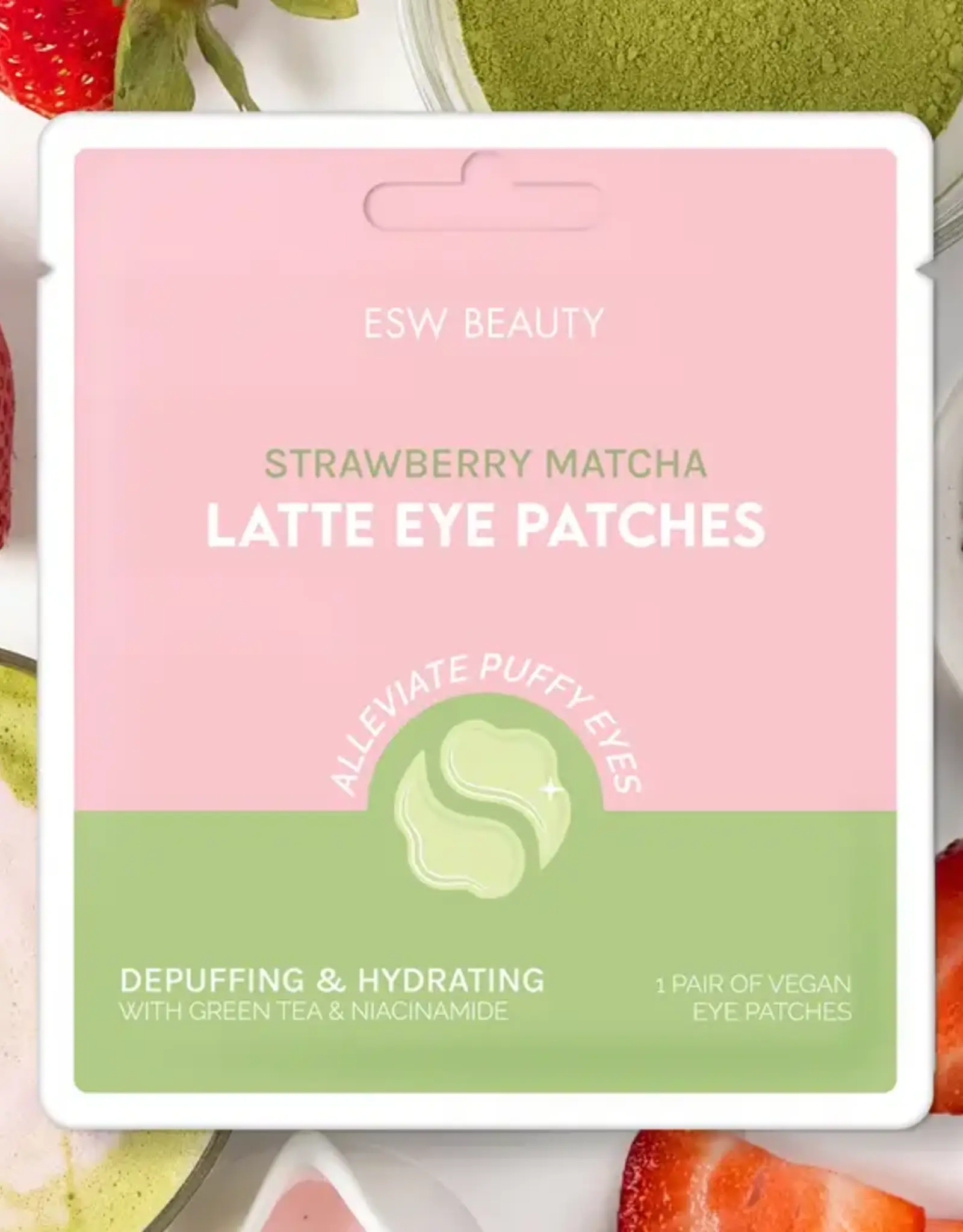 ESW Beauty Latte Eye Patches, Strawberry Matcha