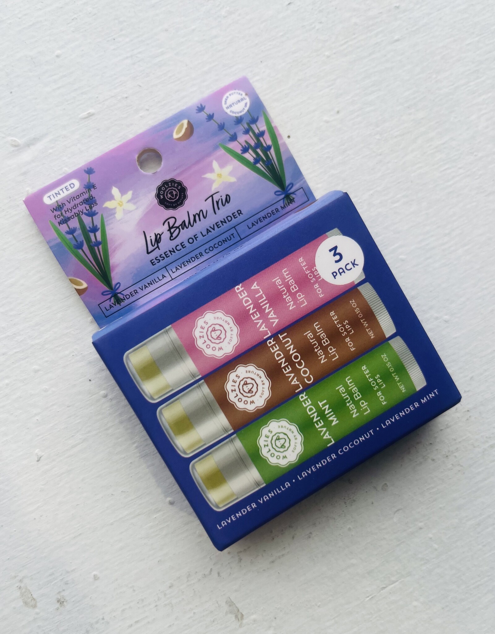 Woolzies Lip Balm Trio, Essence of Lavender
