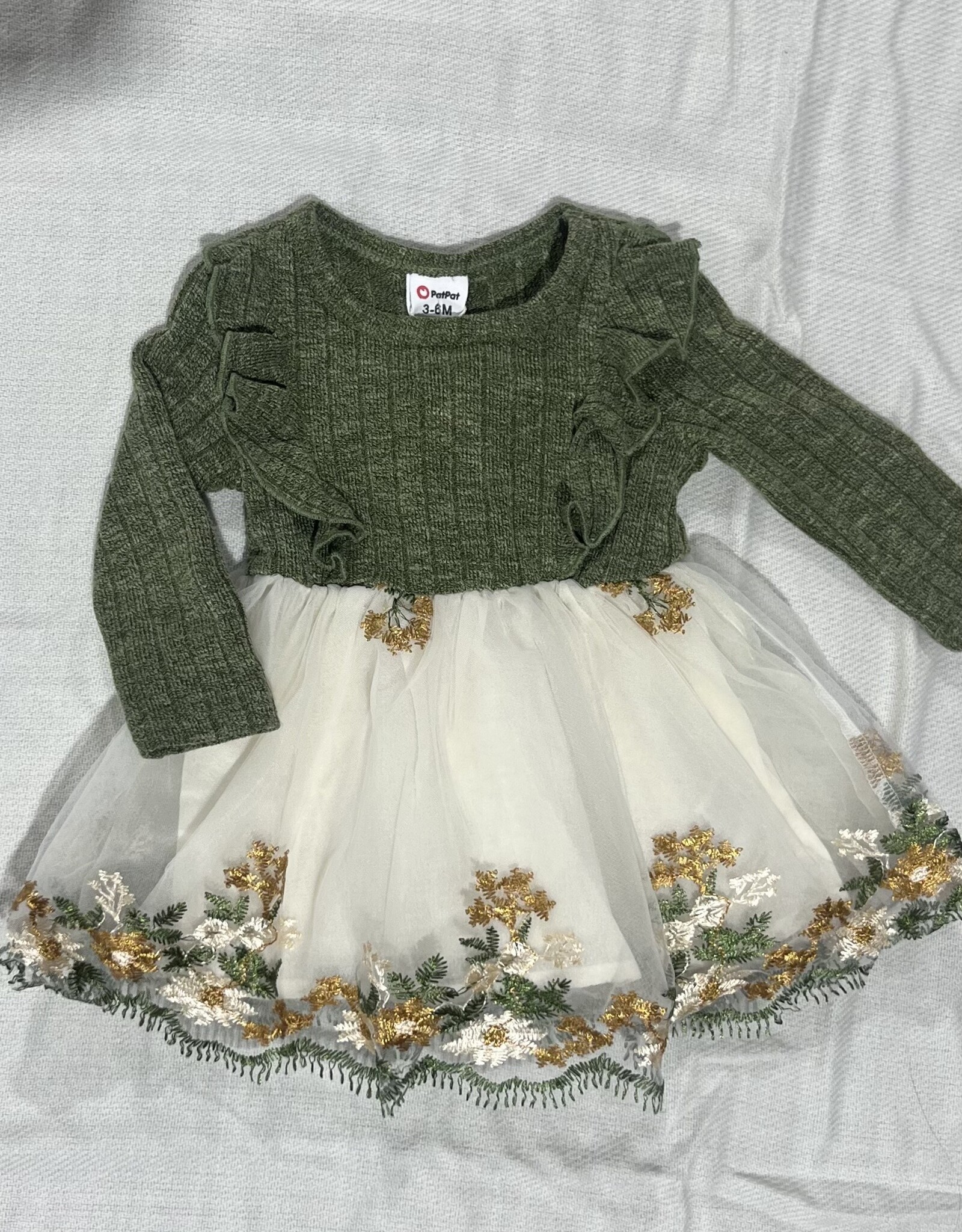 PatPat Knit, Tulle Dress, Green