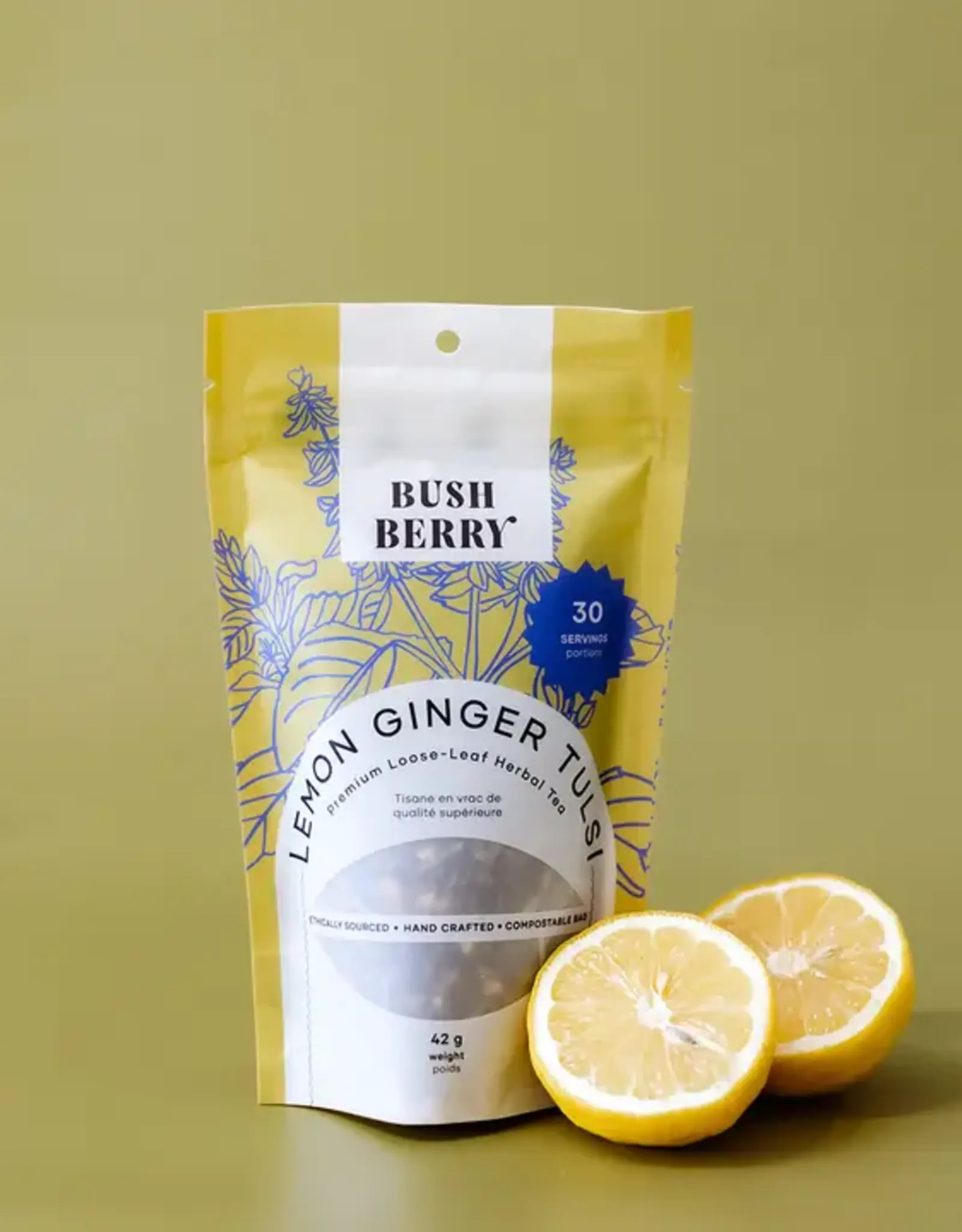 Bush Berry Organic Lemon Ginger Tulsi Loose Leaf Tea