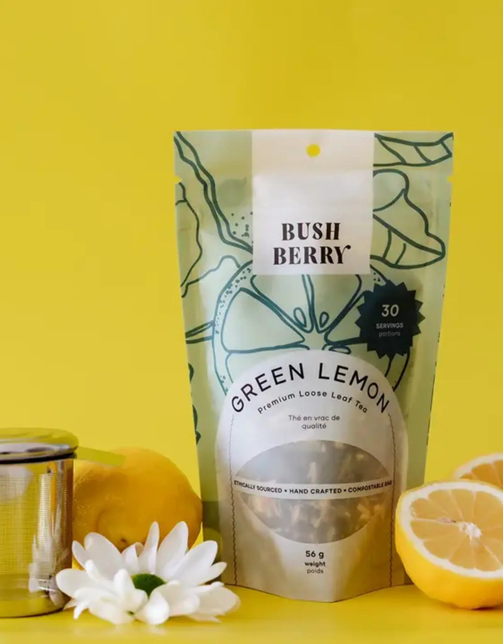 Bush Berry Organic Green Lemon Loose Leaf Tea