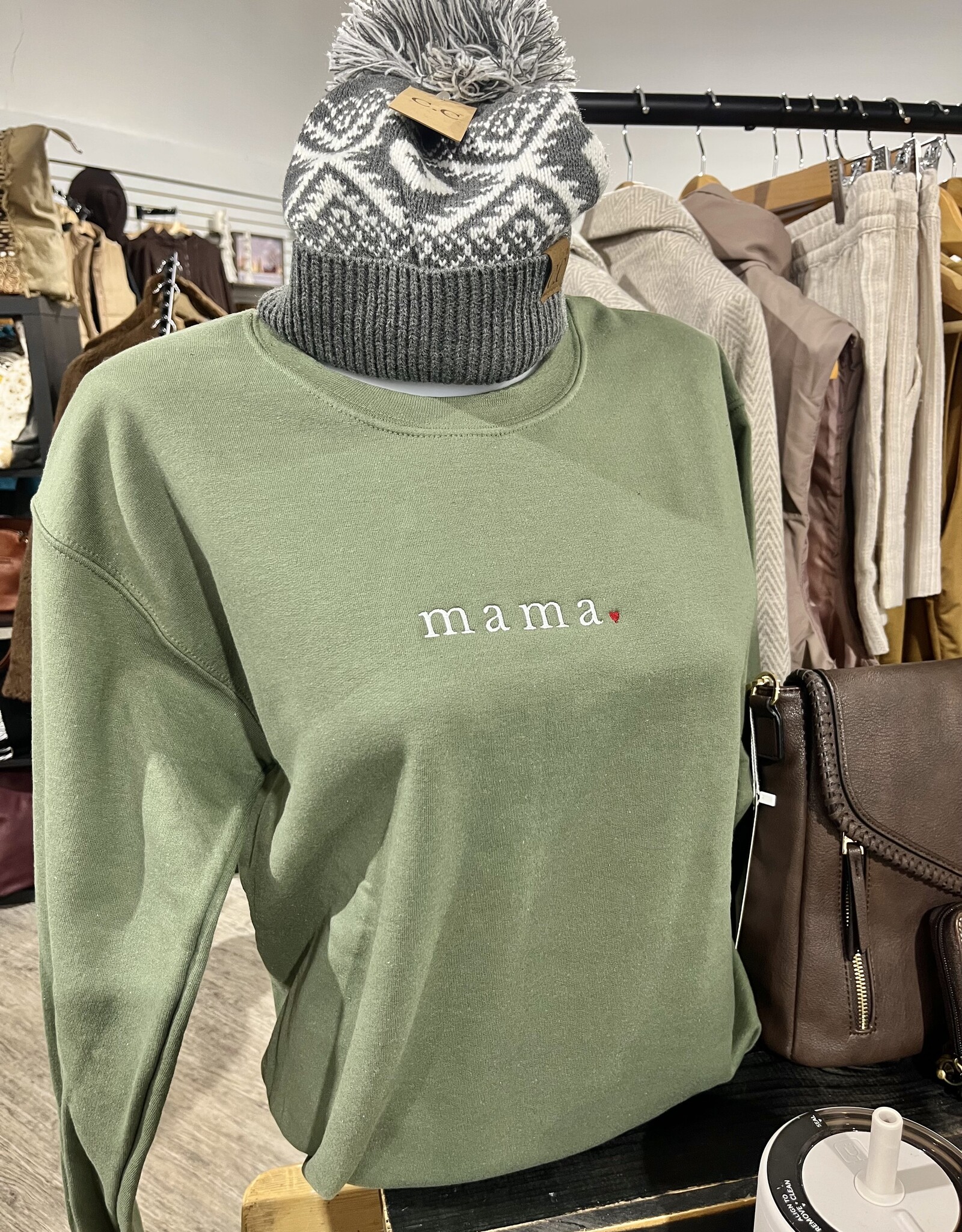 Petitrue Embroidered Mama Crewneck