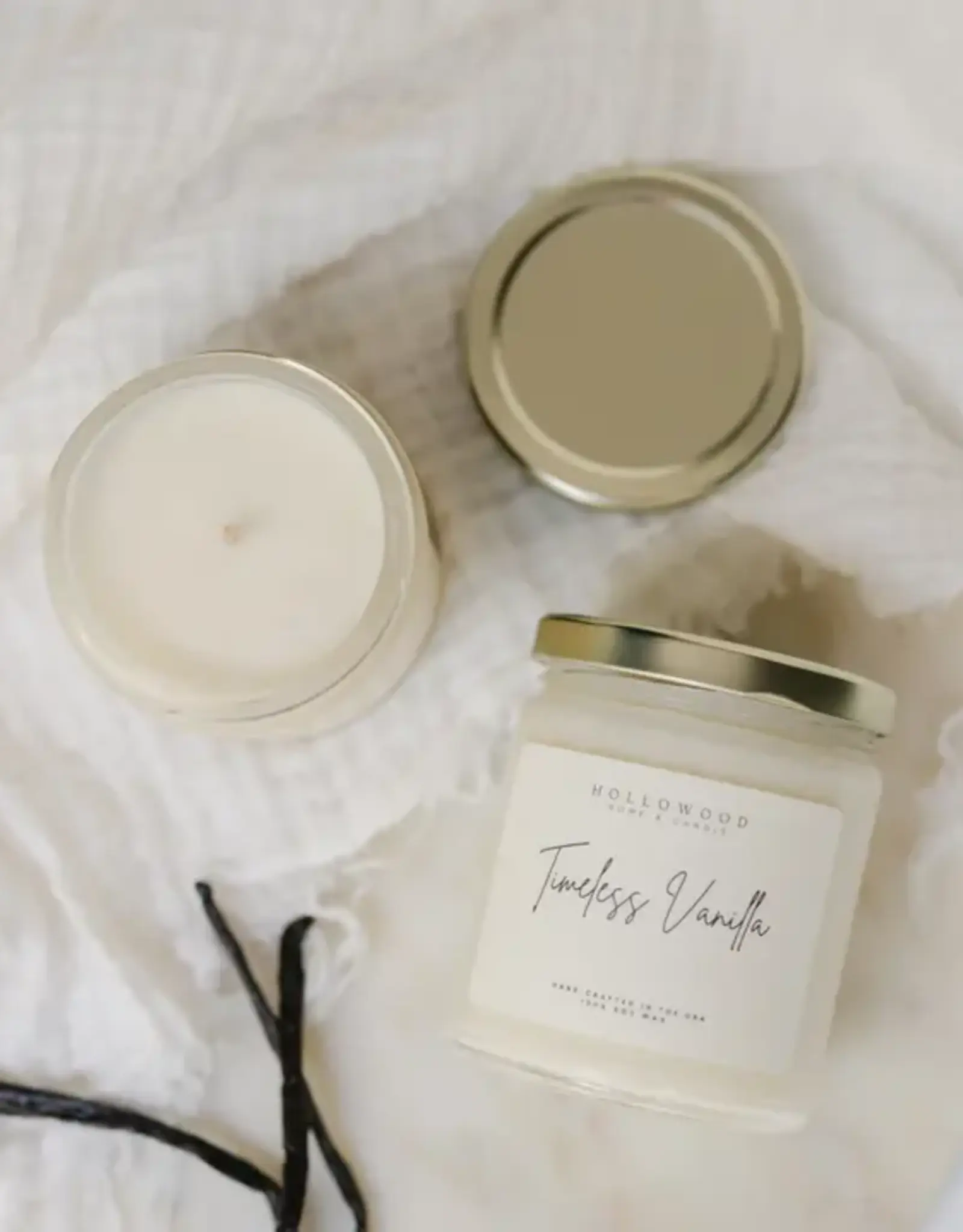 Hollowood Home Soy Candle, Timeless Vanilla