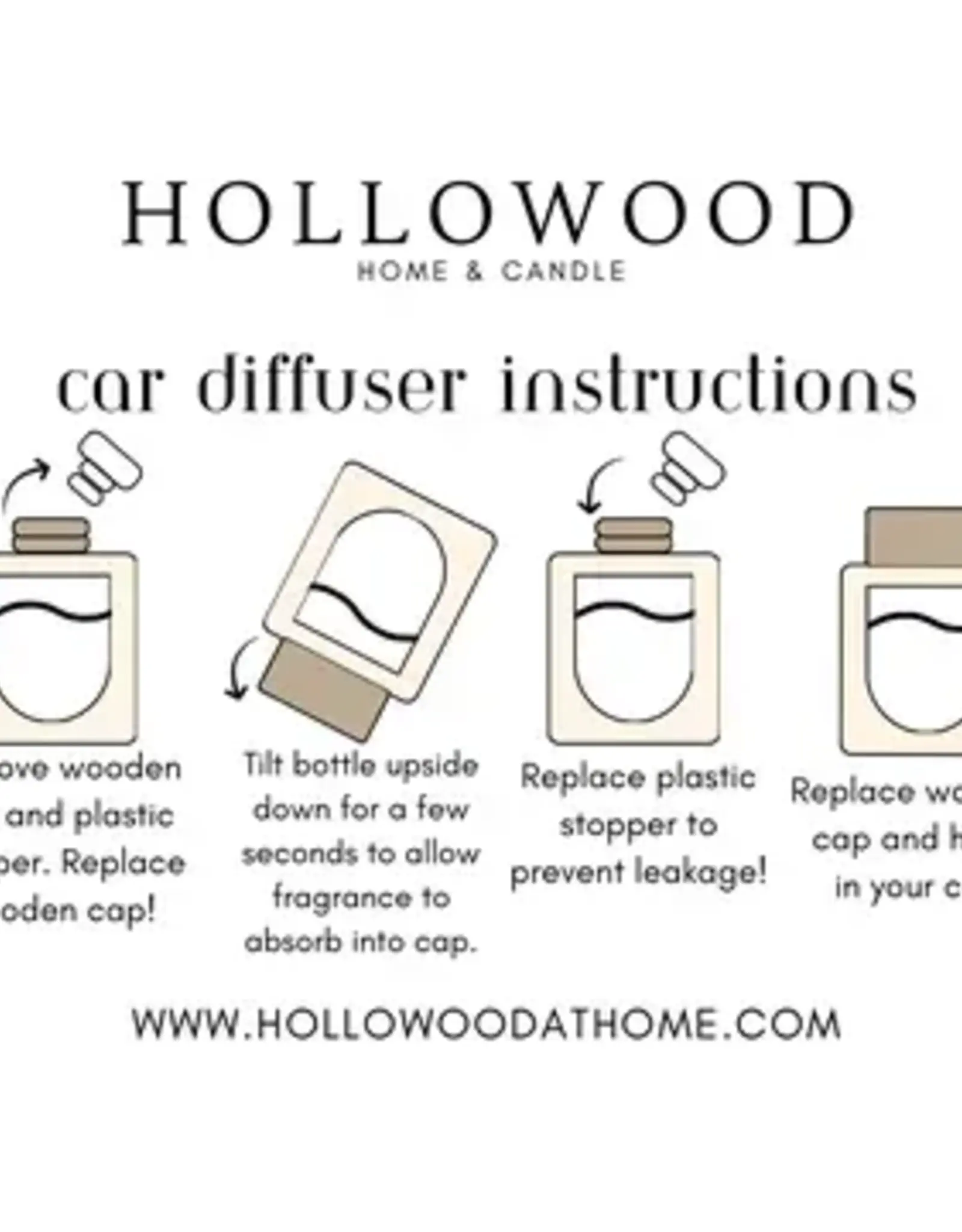 Hollowood Home Car Diffuser, White Tea & Sage