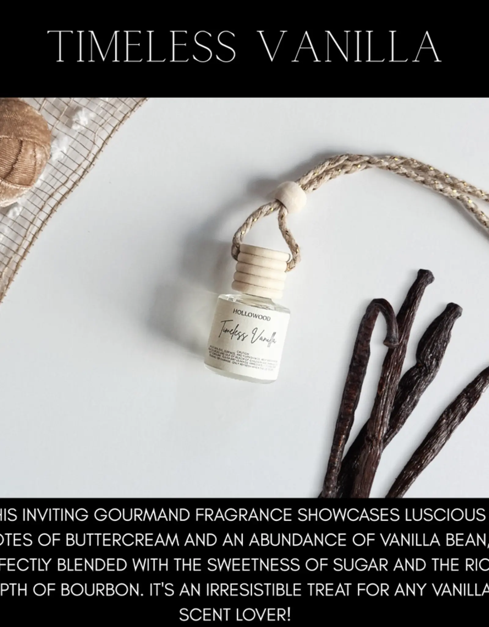 Hollowood Home Car Diffuser, Timeless Vanilla