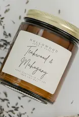 Hollowood Home Soy Candle, Teakwood & Mahogany