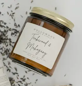 Hollowood Home Soy Candle, Teakwood & Mahogany