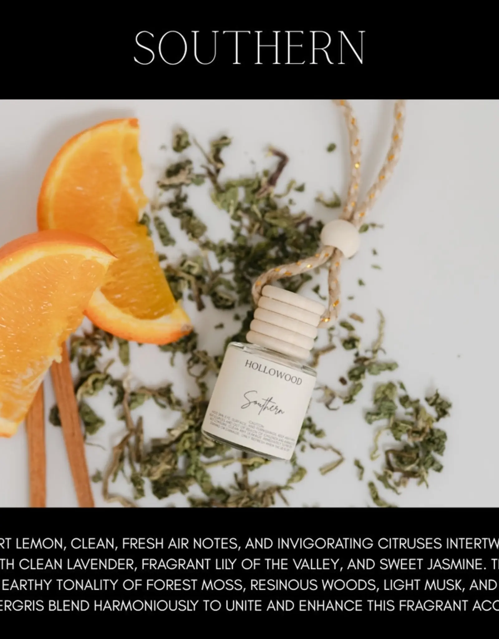 Hollowood Home Car Diffuser, Southern