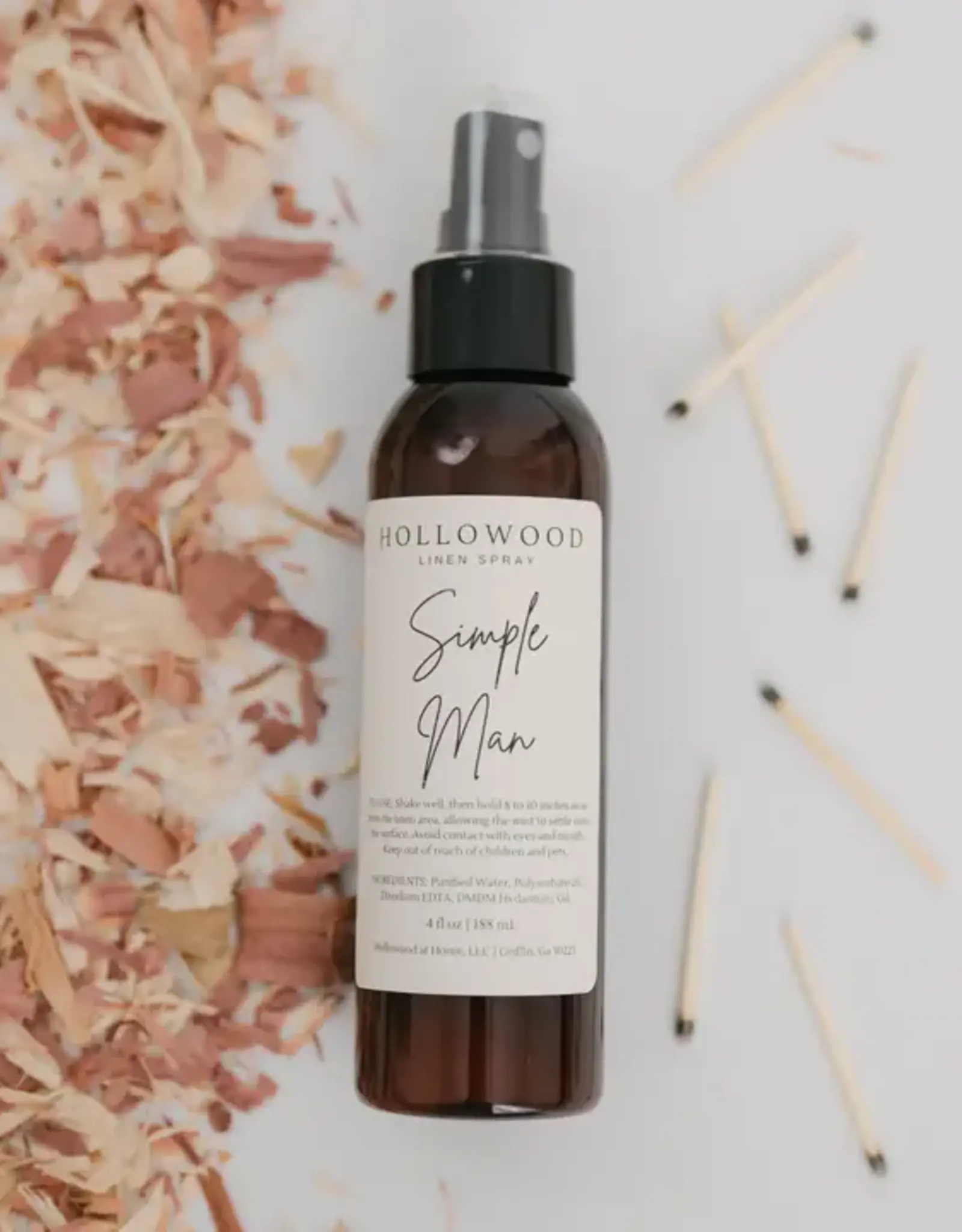 Hollowood Home Linen Spray, Simple Man