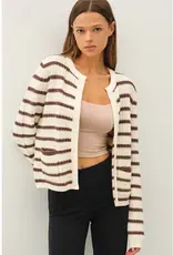 Chunky Knit Striped Cardigan