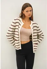 Chunky Knit Striped Cardigan