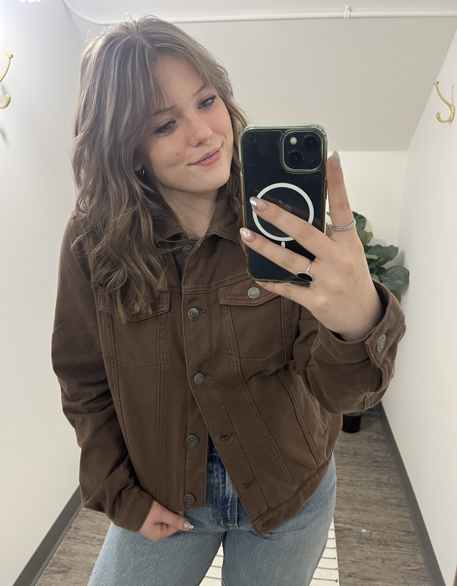 Cotton Fleece Trucker Jacket