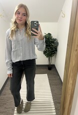 Linen Blend Stripe Boxy Shirt