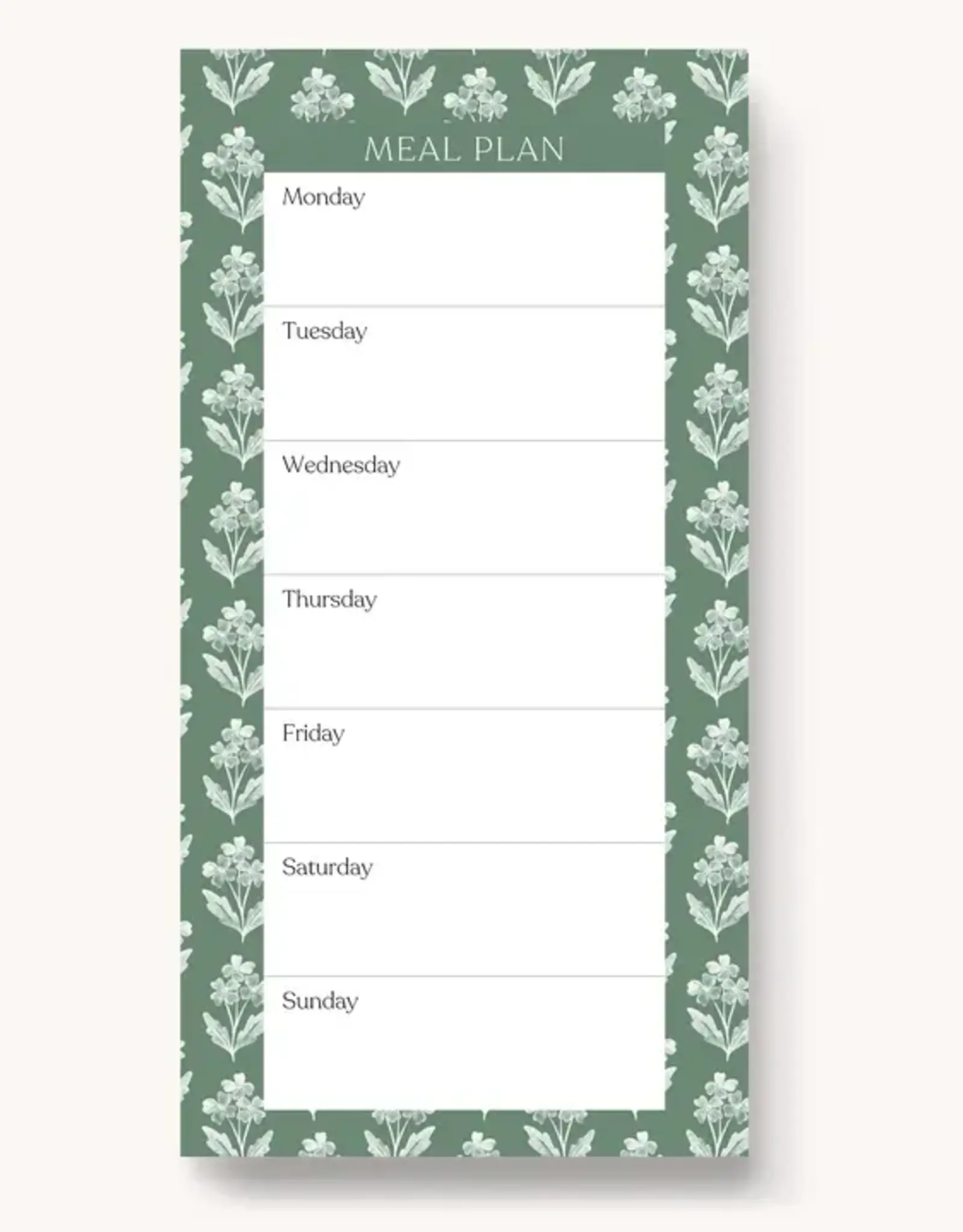 Elyse Breanne Design Forget Me Nots Sage Magnetic Meal Plan Notepad