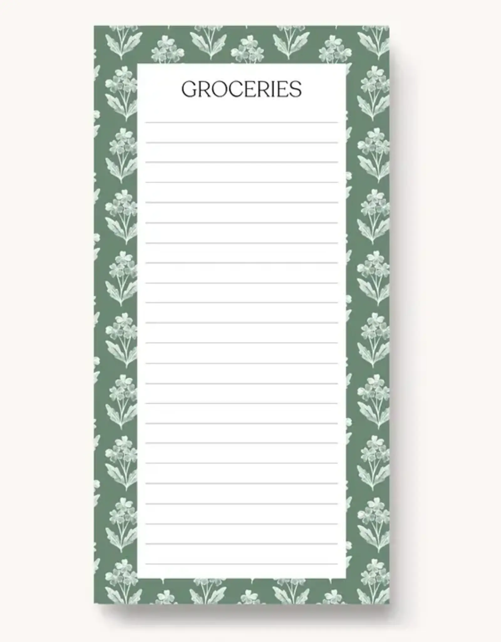 Elyse Breanne Design Forget Me Nots Sage Magnetic Grocery Notepad