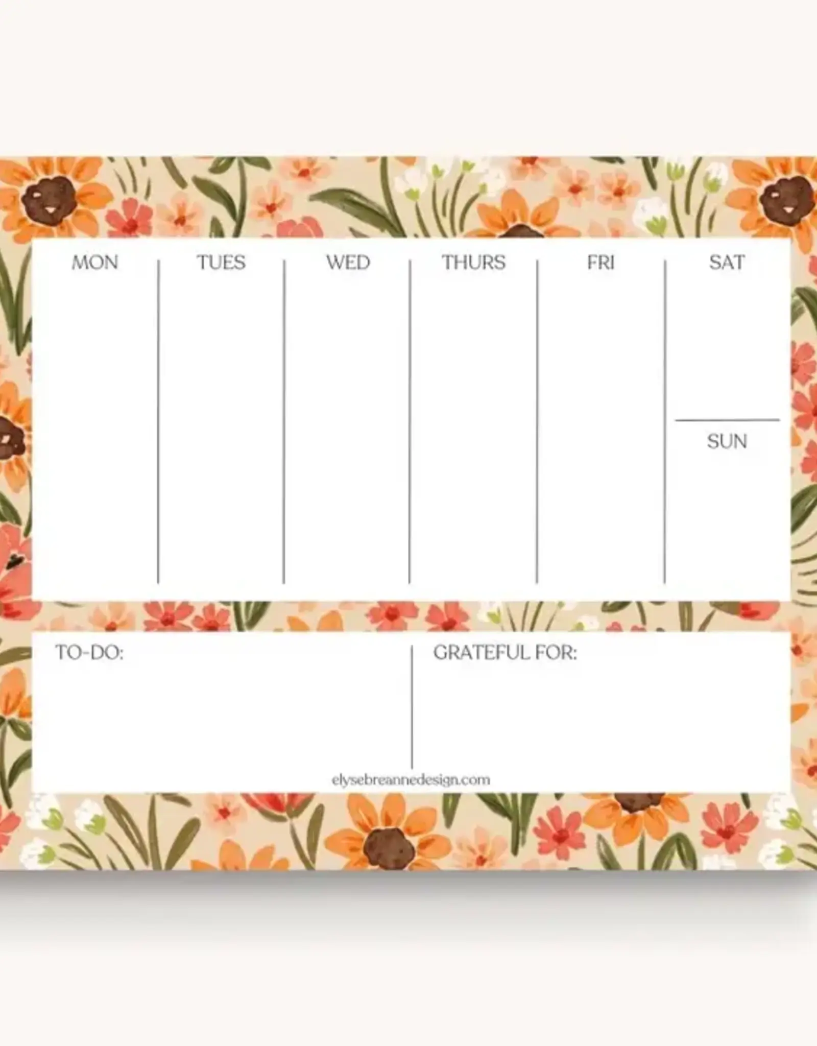 Elyse Breanne Design Sunny Poppies Weekly Planner