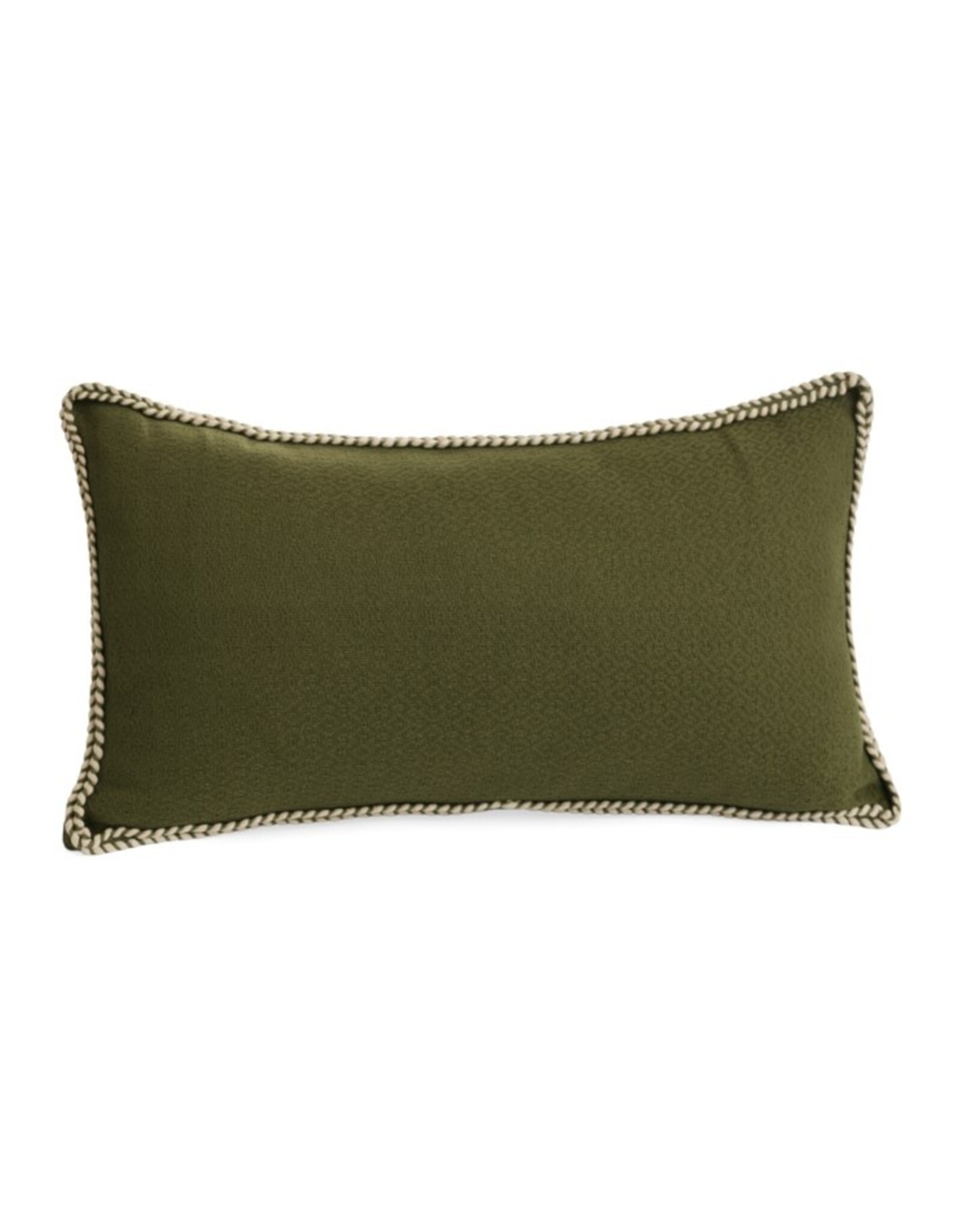 Pine Centre/Adv Cotton Lumbar Pillow w/Piping, Green