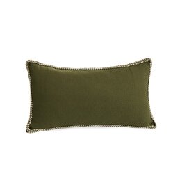 Pine Centre/Adv Cotton Lumbar Pillow w/Piping, Green