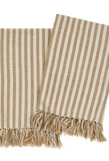 Indaba Bengal Stripe Hammam Hand Towel Set, Sand
