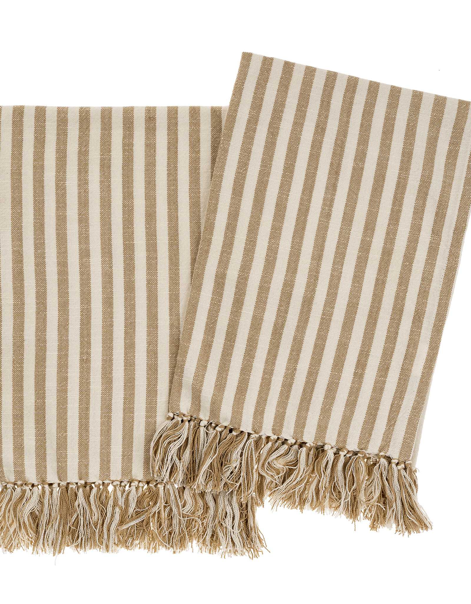 Indaba Bengal Stripe Hammam Hand Towel Set, Sand