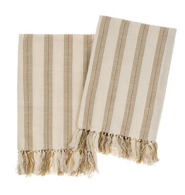 Indaba French Stripe Hammam Hand Towel Set, Sand