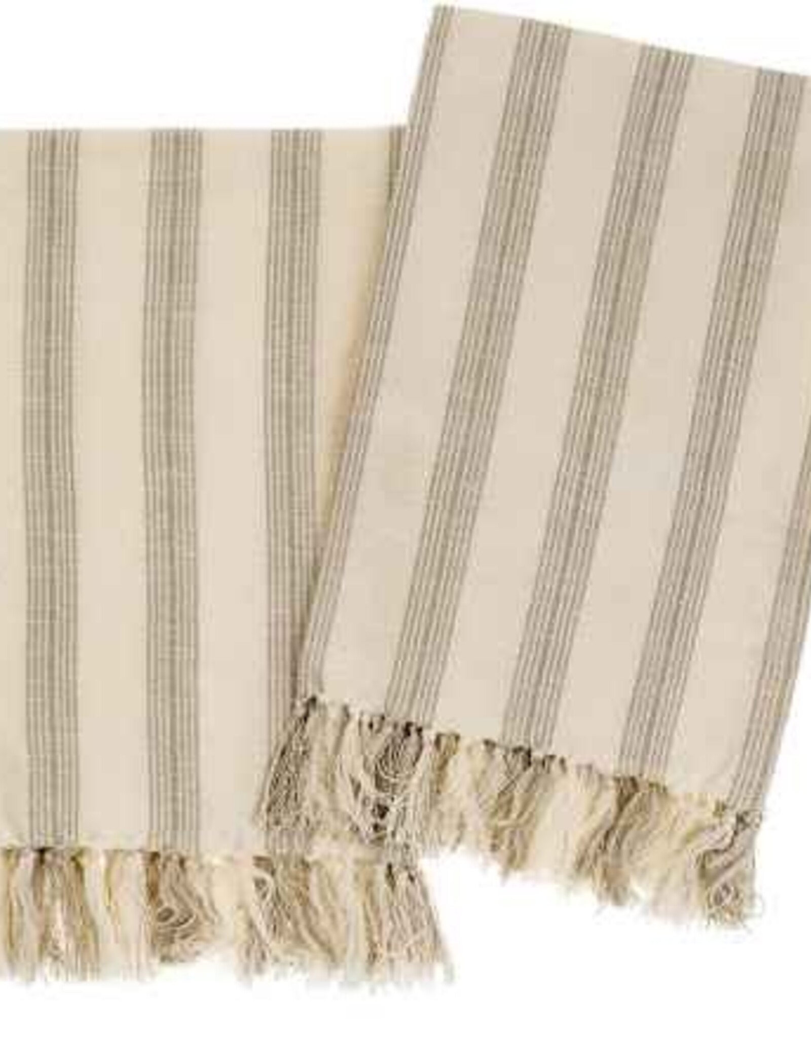 Indaba Pinstripe Hammam Hand Towel Set, Stone