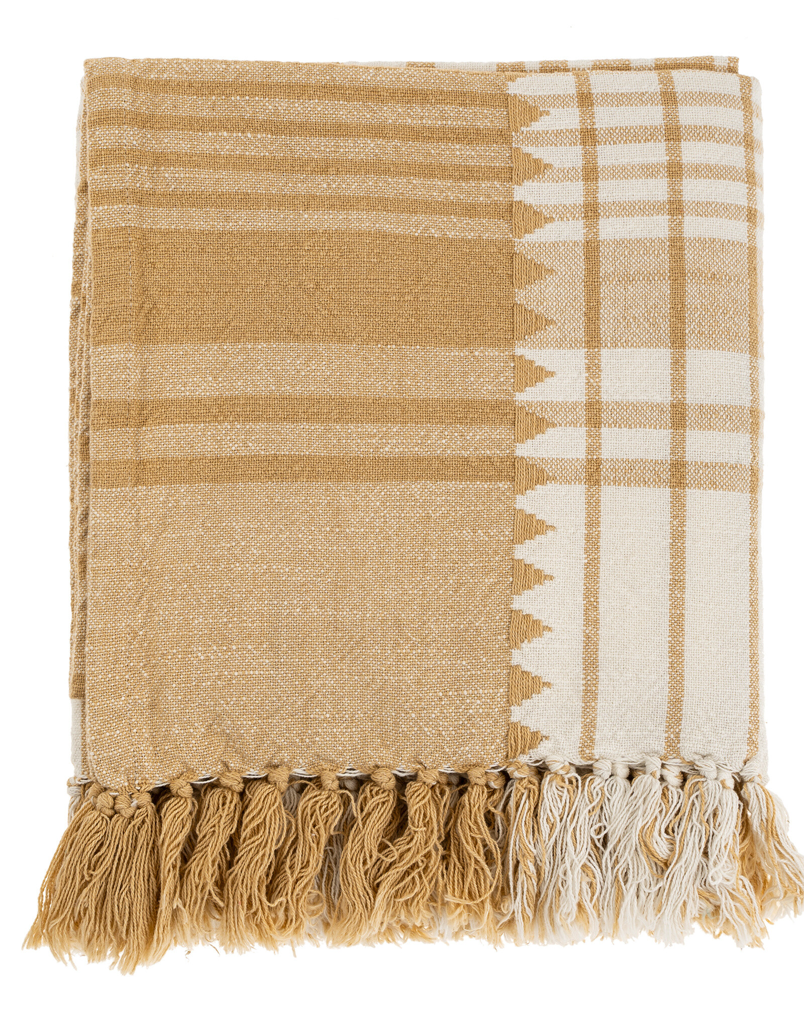 Indaba Malaya Woven Throw, Ochre